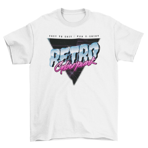 Retro Cyberpunk T-Shirt – Neon Synthwave Edition