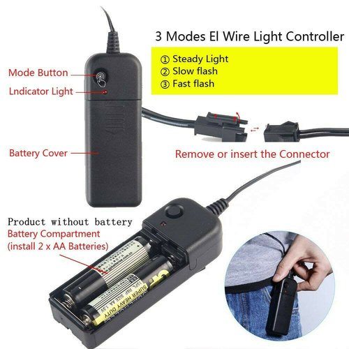 Cyberpunk EL Wire LED Mask – Ice Blue Luminous Festival Mask - Image 3