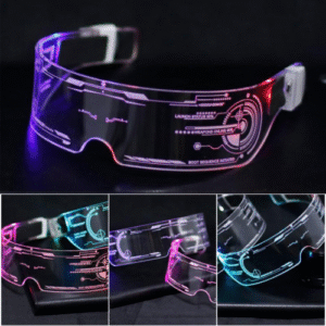 Cyberpunk 7-Color LED Visor Glasses – Futuristic Luminous Neon Shades